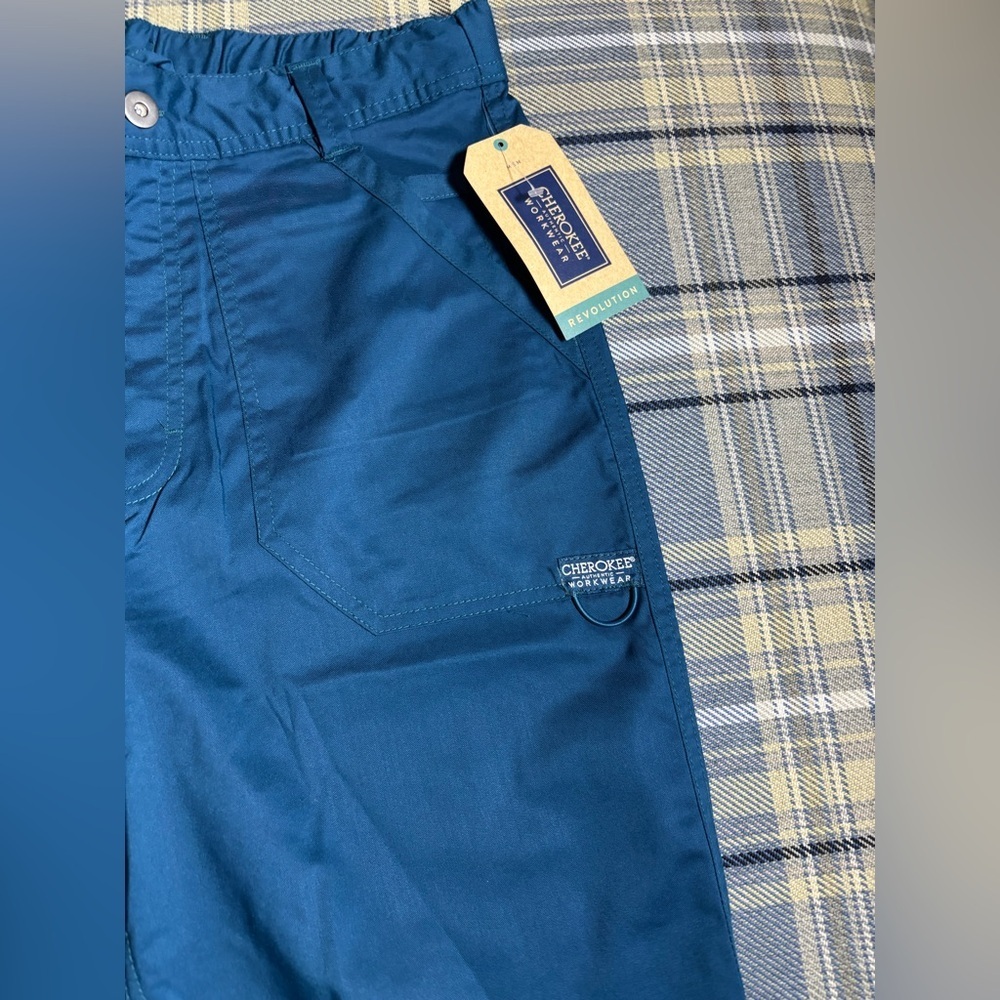 Cherokee Men’s Drawstring Cargo  Pants Caribbean Blue - Picture 11 of 11